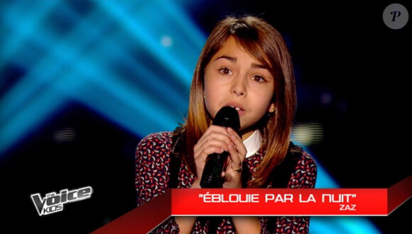 Carla dans The Voice Kids, le 30 août 2014 sur TF1.