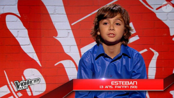 Esteban dans The Voice Kids, le 30 août 2014 sur TF1.