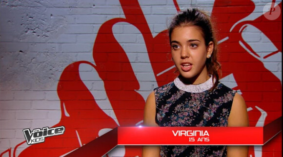 Virginia dans The Voice Kids, le 30 août 2014 sur TF1.