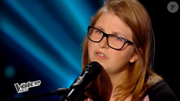 Sarah dans The Voice Kids, le 30 août 2014 sur TF1.