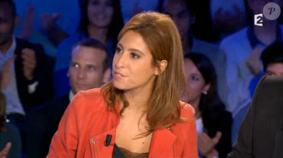 Léa Salamé sur le plateau d'On n'est pas couché sur France 2, le samedi 30 août 2014.