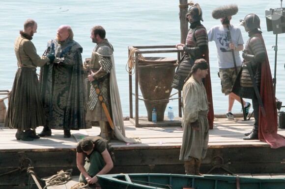 Le tournage de la série Game of Thrones à Kastel Gomilica en Croatie, le 31 août 2014.