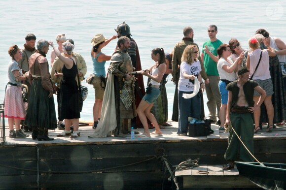 La série "Game of Thrones" en tournage à Kastel Gomilica en Croatie, le 31 août 2014.