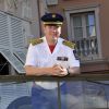 Le prince Albert II de Monaco participe à la Commémoration de la Libération de Monaco à la fin de la seconde Guerre Mondiale et du 100e anniversaire de la Grande Guerre place du Palais à Monaco le 3 septembre 2014