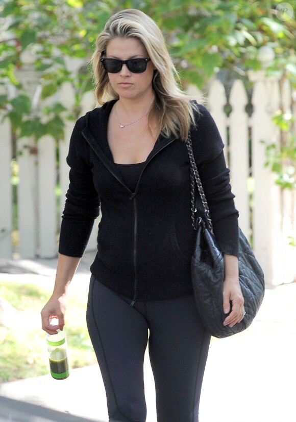 Ali Larter, enceinte, se rend à son cours de gym à Los Angeles, le 3 septembre 2014. P
