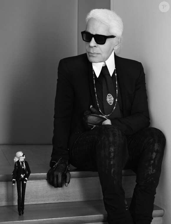 Barbie Lagerfeld et son nouveau mentor, Karl. Poupée disponible à partir du 29 septembre.