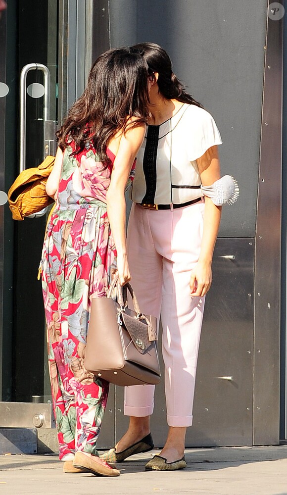 Exclusive - Amal Alamuddin and her mother Baria spend the day together starting out at Michael John hair Salon in Mayfair, London , UK On september 3, 2014. Photo by Xposure/ABACAPRESS.COM04/09/2014 - London
