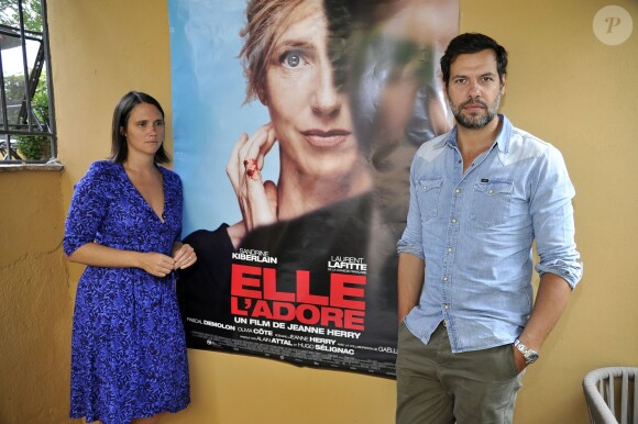 Laurent Lafitte et la réalisatrice Jeanne Herry à Nice à l'hôtel La Perouse, le 5 septembre 2014, pour présenter le long métrage "Elle l'adore"