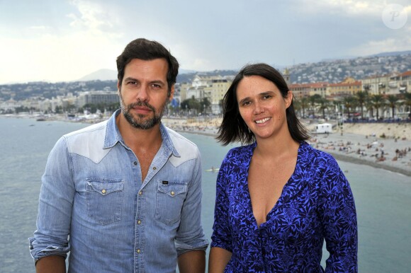 Laurent Lafitte et la réalisatrice Jeanne Herry à Nice à l'hôtel La Perouse, le 5 septembre 2014, pour présenter le long métrage "Elle l'adore"