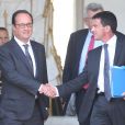  Fran&ccedil;ois Hollande, Manuel Valls - Sortie du conseil des ministres au palais de l'Ely&eacute;e &agrave; Paris le 10 septembre 2014.&nbsp; 