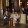 Le roi Carl XVI Gustaf de Suède et la reine Silvia assissent à un service oecuménique sur la situation en Irak et en Syrie dans la cathédrale de Stockholm le 8 septembre 2014.