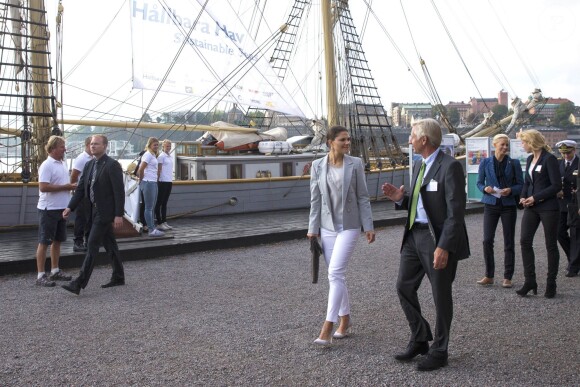 La princesse Victoria de Suède assiste à un événement concernant le développement durable en mer Baltique à Stockholm, le 10 septembre 2014