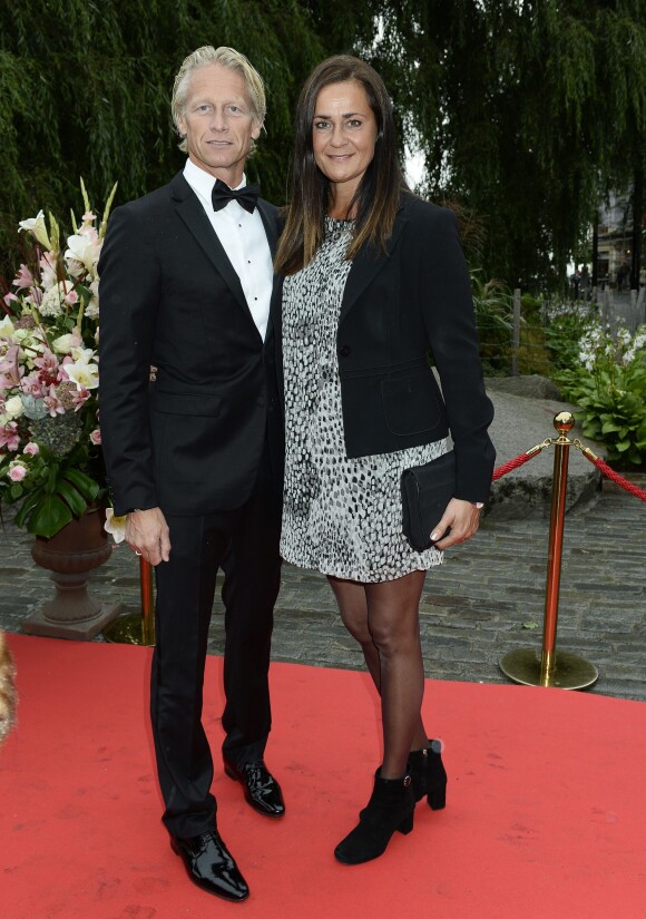 Tomas Bjernudd et Meta Persdotter au Berns Hotel, à Stockholm le 8 septembre 2014, pour le gala des 15 ans de la World Childhood Foundation.