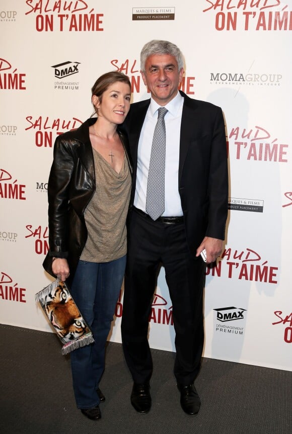 Hervé Morin et sa compagne Élodie Garamond - Avant-première de "Salaud on t'aime" à l'UGC Normandie sur les Champs-Elysées à Paris le 31 mars 2014.