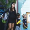 Exclusif - Kourtney Kardashian, enceinte et de sortie à Malibu, avec son fils Mason. Le 11 septembre 2014.