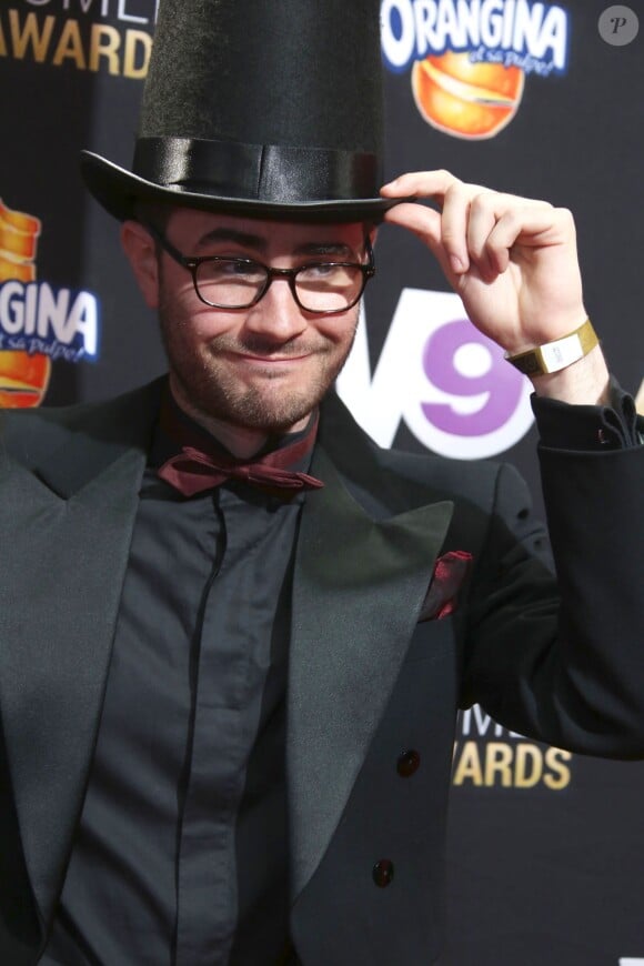 Cyprien lors de la cérémonie du Web "Les Web Comedy Awards" à Bobino. Le 21 mars 2014.