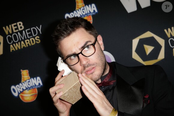 Cyprien lors des Web Comedy Awards à Bobino, le 21 mars 2014.