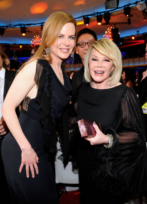 Nicole Kidman et Joan Rivers backstage à Hollywood, le 14 janvier 2011.
