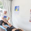 Fabienne Carat : pause détente lors de la course "La Parisienne 2014" pour la lutte contre le cancer, au Champs de Mars à Paris, le 14 septembre 2014