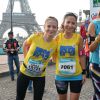 Fabienne Carat et sa soeur complices à La Parisienne le 15 septembre 2014, au Champ de Mars