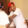 Chris Brown rencontre des fans à Los Angeles, le jour de la sortie de son nouvel album. Le 16 septembre 2014.