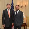 John Kerry, Leonardo DiCaprio - Leonardo DiCaprio participe à la conférence sur l'avenir des océans de la planète à Washington le 17 juin 2014.