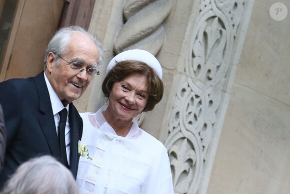 Michel Legrand et Macha Méril se sont mariés religieusement à la cathédrale Saint-Alexandre-Nevsky dans le 17e arrondissement de Paris, le 18 septembre 2014.
