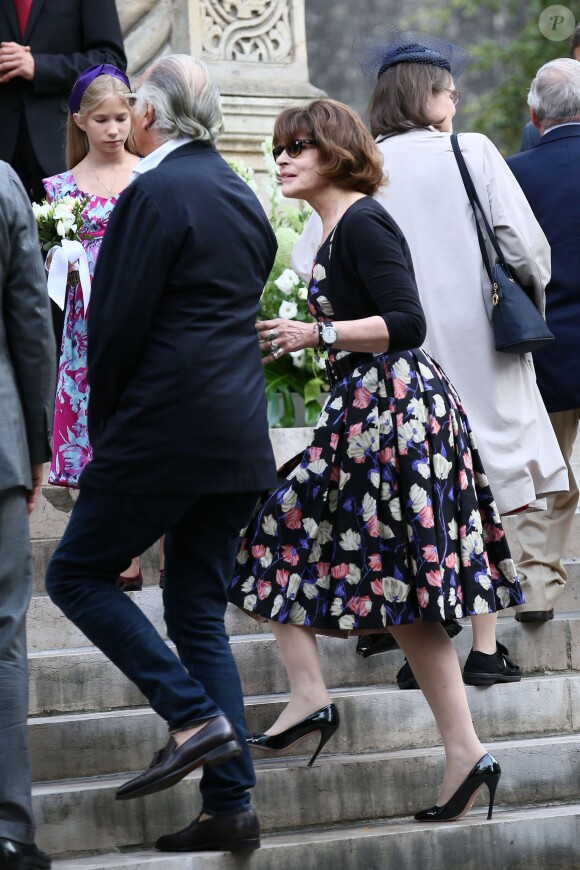 Fanny Ardant - Mariage religieux de Michel Legrand et Macha Méril à la cathédrale Saint-Alexandre-Nevsky dans le 17e arrondissement de Paris, le 18 septembre 2014.