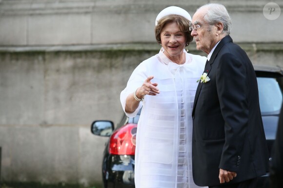 Mariage religieux de Michel Legrand et Macha Méril à la cathédrale Saint-Alexandre-Nevsky dans le 17e arrondissement de Paris, le 18 septembre 2014.