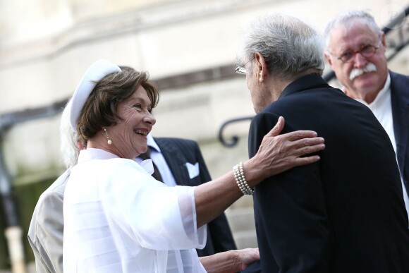 Mariage religieux de Michel Legrand et Macha Méril à la cathédrale Saint-Alexandre-Nevsky dans le 17e arrondissement de Paris, le 18 septembre 2014.