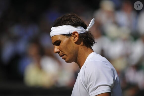 Rafael Nadal après sa défaite face à Nick Kyrgios en huitième de finale de Wimbledon, le 1er juillet 2014 à Londres