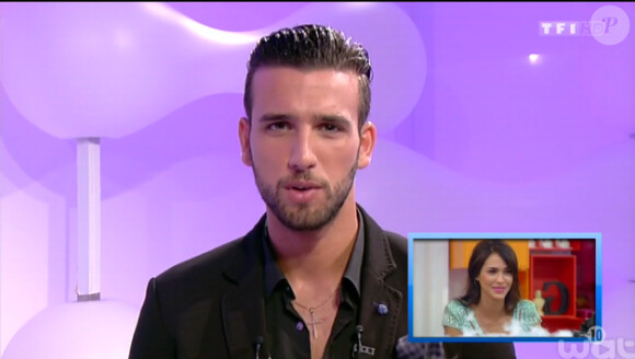 Aymeric s'adresse à Leila, sa petite amie, dans l'hebdo de Secret Story 8 – demi-finale – le vendredi 19 septembre 2014, sur TF1