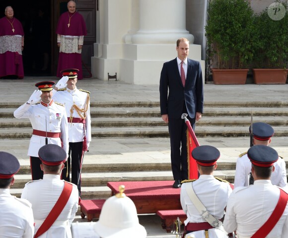 Le prince William était en visite à La Valette, à Malte, le 20 septembre 2014 dans le cadre de sa visite officielle, en remplacement de son épouse Kate Middleton, pour le cinquantenaire de l'indépendance de Malte, et a pu assister à une reconstitution historique.