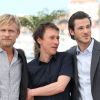 Jérémie Renier, Bertrand Bonello, Gaspard Ulliel - Photocall du film "Saint Laurent" lors du 67e festival international du film de Cannes, le 17 mai 2014.