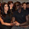 Mamadou Sakho et sa femme Majda assistent au défilé Barbara Bui printemps-été 2015 au Palais de Tokyo. Paris, le 25 septembre 2014.