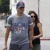 Ashton Kutcher et Mila Kunis (enceinte) font du shopping le 2 Août 2014 à Los Angeles.