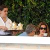 George Clooney, à Venise le 27 septembre 2014, a pris le petit-déjeuner avec ses amis Cindy Crawford et Rande Gerber, au lendemain de son enterrement de vie de garçon lors du week-end de son mariage avec Amal Alamuddin.