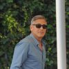 George Clooney, à Venise le 27 septembre 2014, a pris le petit-déjeuner avec ses amis Cindy Crawford et Rande Gerber, au lendemain de son enterrement de vie de garçon lors du week-end de son mariage avec Amal Alamuddin.