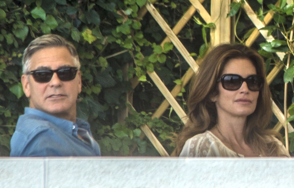 Photo : George Clooney, Cindy Crawford - Les invités du mariage de George  Clooney prennent un petit-déjeuner à Venise. Le 27 septembre 2014 Actor  George Clooney is seen enjoying a pre-wedding breakfast