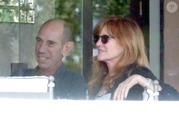 Miguel Ferrer et sa femme Lori Weintraub - Les invités du mariage de George Clooney prennent un petit-déjeuner à Venise. Le 27 septembre 2014  Actor George Clooney is seen enjoying a pre-wedding breakfast with model Cindy Crawford, Rande Gerber and other guests at the swanky Cipriani hotel and restaurant in Venice, Italy on September 27, 2014. The star is due to marry human rights lawyer Amal Alamuddin this weekend.27/09/2014 - Venise