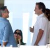George Clooney, Rande Gerber, Cindy Crawford - Les invités du mariage de George Clooney prennent un petit-déjeuner à Venise. Le 27 septembre 2014  Actor George Clooney is seen enjoying a pre-wedding breakfast with model Cindy Crawford, Rande Gerber and other guests at the swanky Cipriani hotel and restaurant in Venice, Italy on September 27, 2014. The star is due to marry human rights lawyer Amal Alamuddin this weekend.27/09/2014 - Venise
