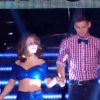 Rayane Bensetti et Denitsa Ikonomova lors du premier prime de Danse avec les stars 5 sur TF1, le samedi 27 septembre 2014