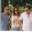  George Clooney, &agrave; Venise le 27 septembre 2014, a pris le petit-d&eacute;jeuner avec ses amis Cindy Crawford et Rande Gerber, au lendemain de son enterrement de vie de gar&ccedil;on lors du week-end de son mariage avec Amal Alamuddin. 