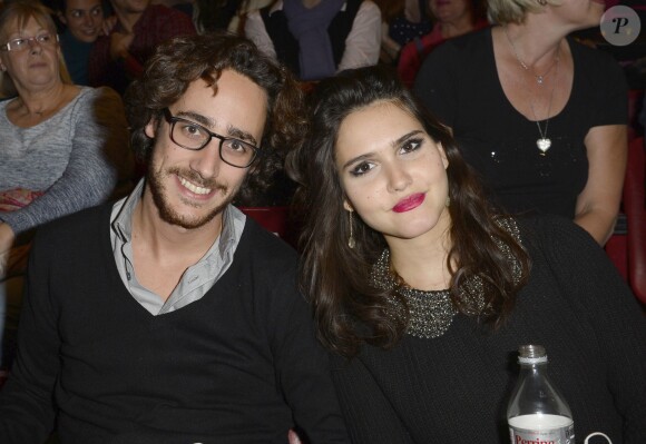 Thomas Hollande et Joyce Jonathan à l'époque où ils étaient en couple - People au concert de Céline Dion au POPB de Paris, le 29 novembre 2013.