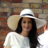 George Clooney et sa femme Amal Alamuddin quittant l'hôtel Cipriani pour se rendre au palais de Ca Farsetti à Venise, le 29 septembre 2014 pour leur mariage civil à la mairie de Venise qui va officialiser la cérémonie de samedi soir.