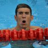 Michael Phelps à l'Aquatics Center de Londres lors des JO le 30 juillet 2012