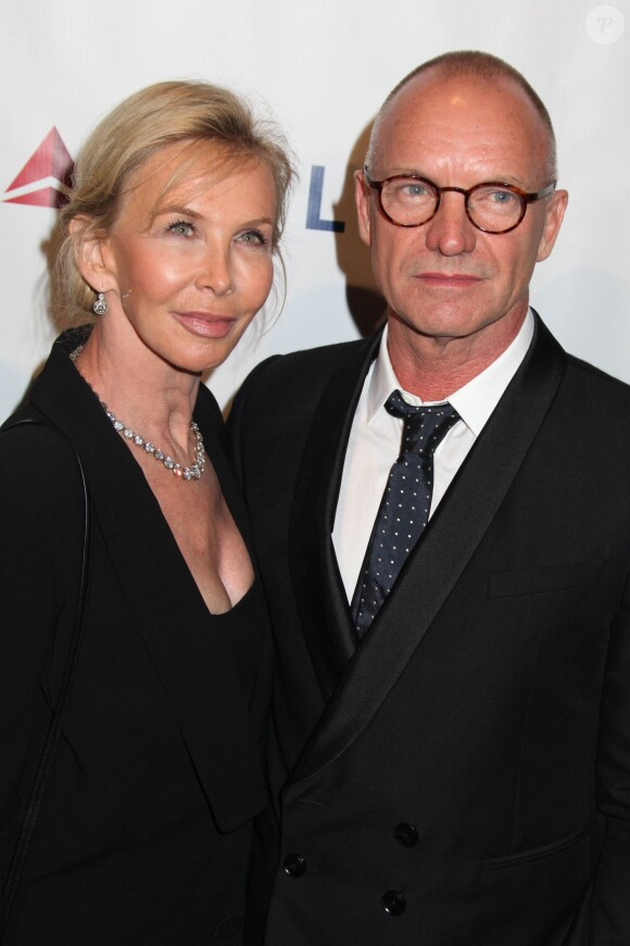 Sting et sa femme Trudie Styler - People à la soirée de gala pour la fondation Friars à New York, le 7 octobre 2014.