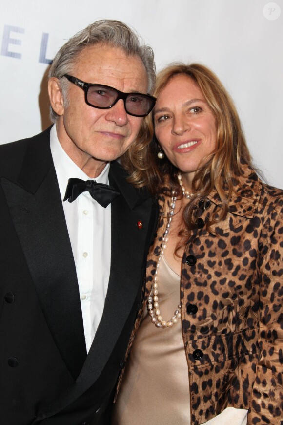 Harvey Keitel et sa femme Daphna Kastner - People à la soirée de gala pour la fondation Friars à New York, le 7 octobre 2014.