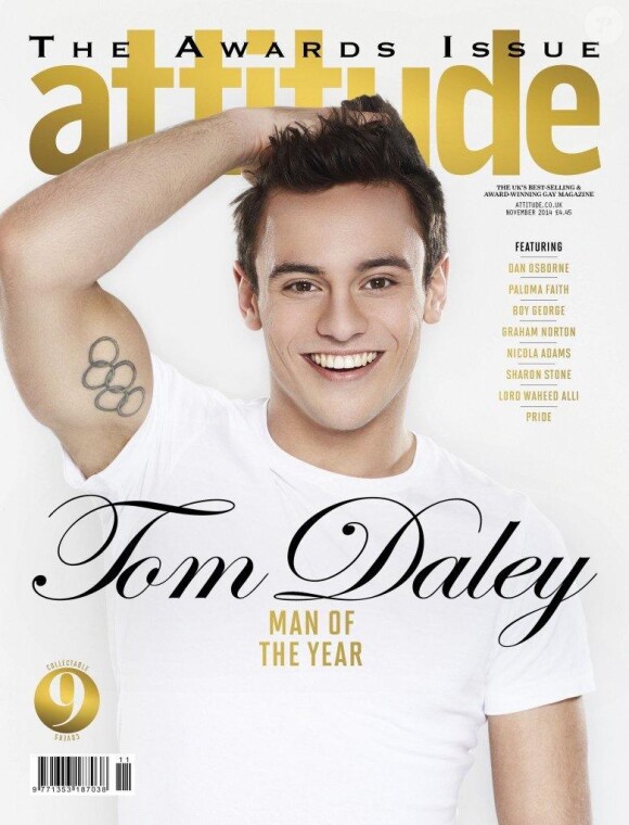 Tom Daley fait la couverture du magazine Attitude, dans son édition spéciale sur sa remise de prix.