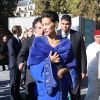 La princesse Lalla Meryem du Maroc accueillie par Jack Lang, président de l'Institut du monde arabe - Inauguration de l'exposition "Le Maroc contemporain" à l'Institut du monde arabe à Paris, le 14 octobre 2014.